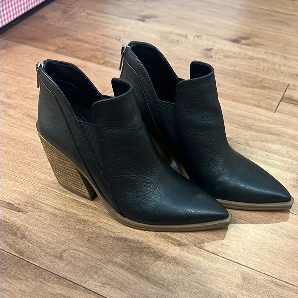 Black Leather Ankle Boots
